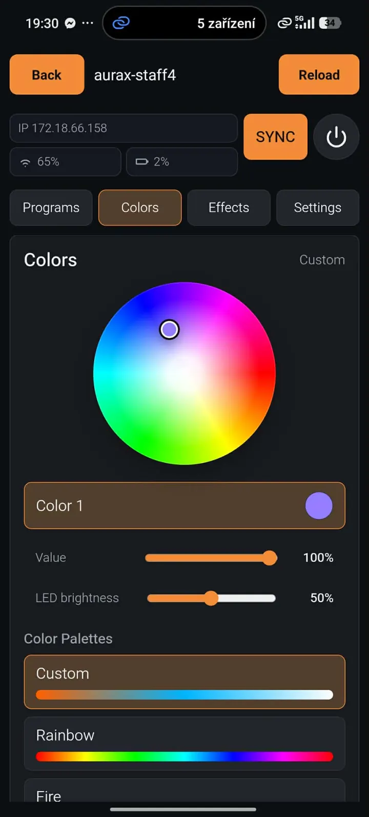 AuraX2 Colors obrazovka