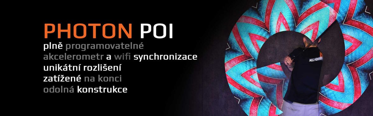 Photon LED poi - programmable LED vybaveni