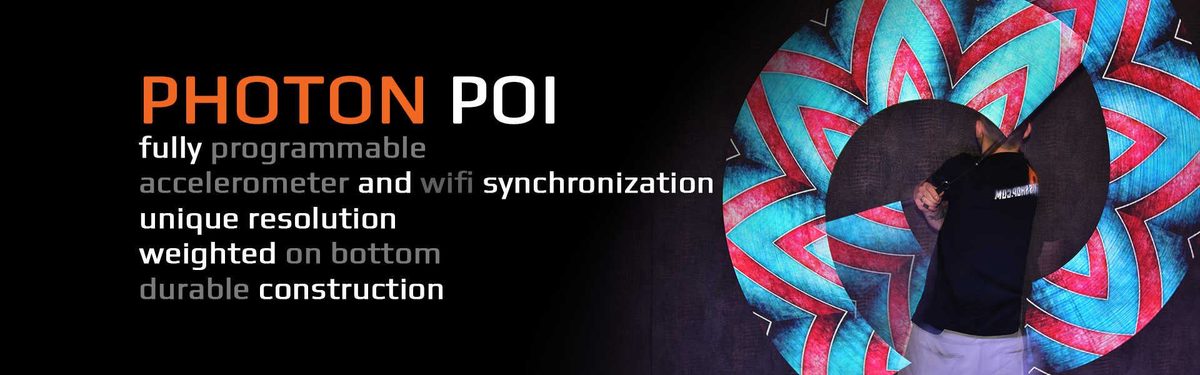 Photon LED poi - programmable light show equipment